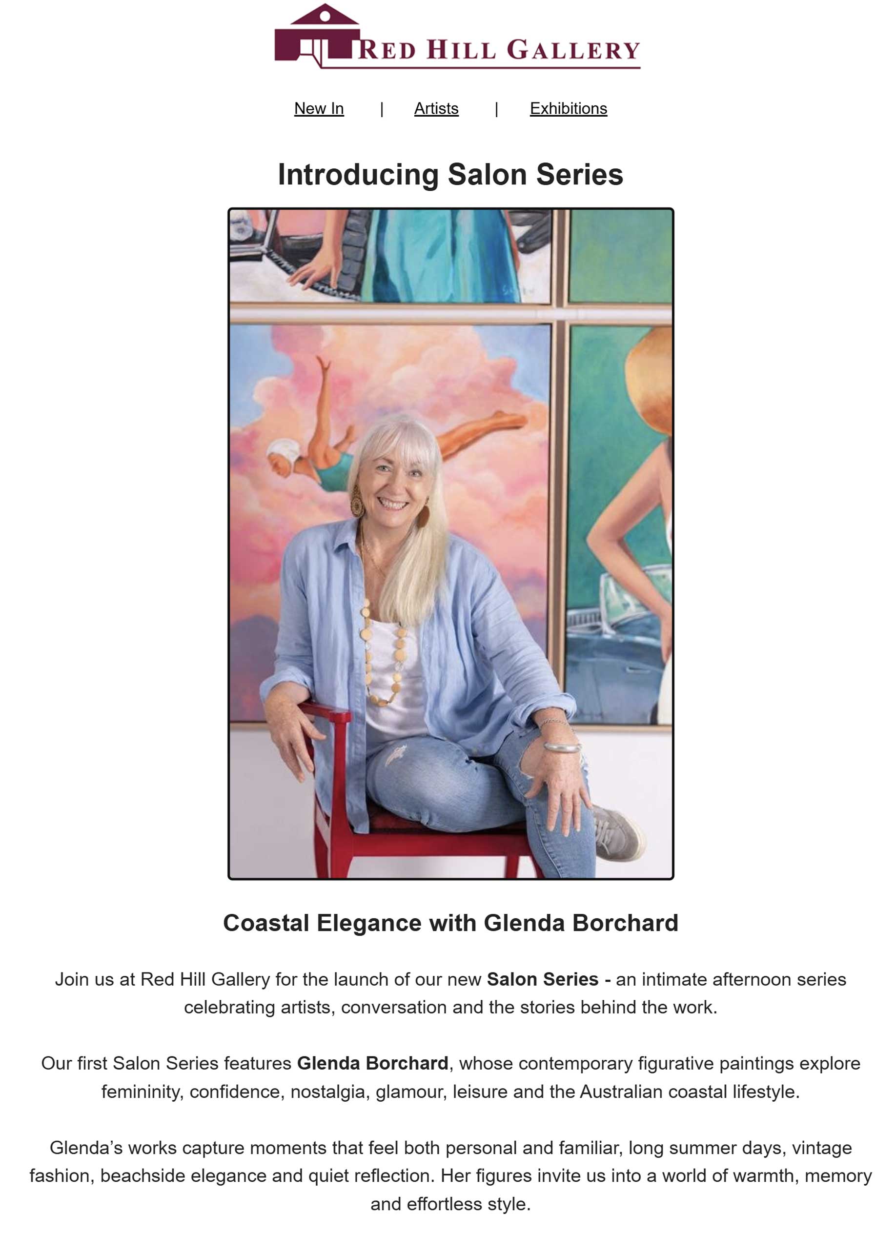 RedHill-Meet-the-Artist Glenda Borchard article in SALT Magazine